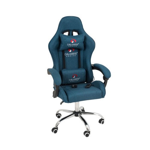 Вибромассажное кресло Calviano ASTI ULTIMATO light blue fabric