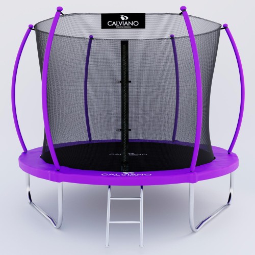 Батут пружинный с защитной сеткой Calviano 252 см - 8ft INSIDE master purple