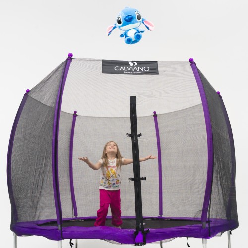 Батут пружинный с защитной сеткой Calviano 252 см - 8ft OUTSIDE master purple