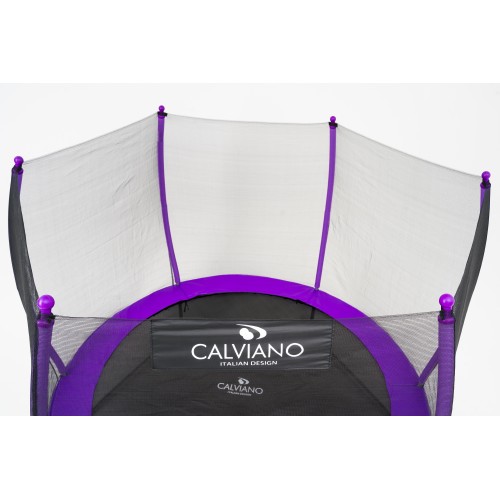 Батут пружинный с защитной сеткой Calviano 252 см - 8ft OUTSIDE master purple