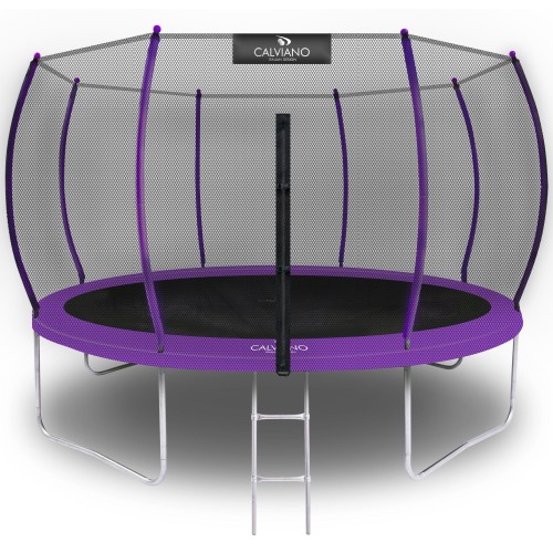 Батут пружинный с защитной сеткой Calviano 374 см - 12ft OUTSIDE master purple