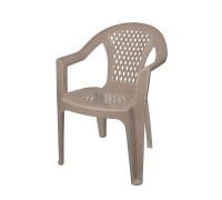 Кресло Эльфпласт пластиковое серо-коричневый