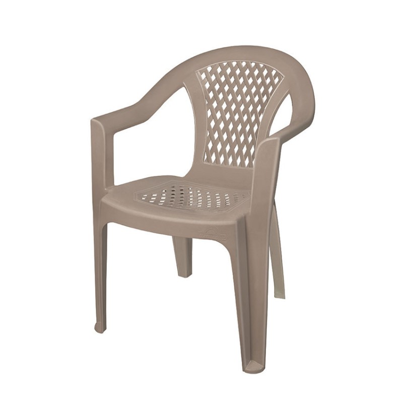 Кресло Эльфпласт пластиковое серо-коричневый