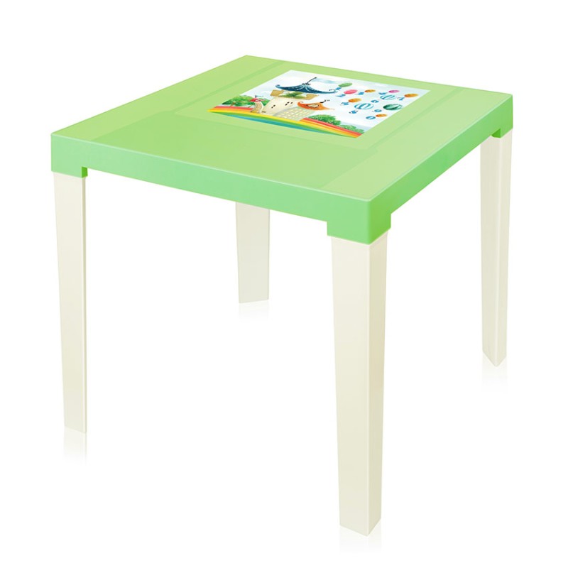 Стол пластиковый детский Аладдин 51х46.5 см, салатовый