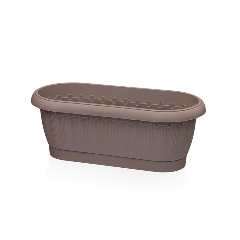 Кашпо Флавия овальное №1 с застегивающимся поддоном, серо-коричневый EP271-3 купить в Минске - интернет-магазин Ugolok.by