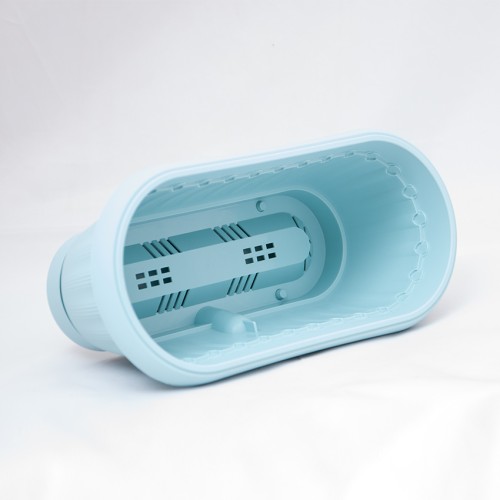 Кашпо Флавия овальное №1 с застегивающимся поддоном, серо-голубой Кашпо Флавия овальное №1 с застегивающимся поддоном, серо-голубой