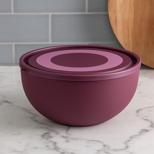 Салатница 2.5 л с крышкой (вишневый)