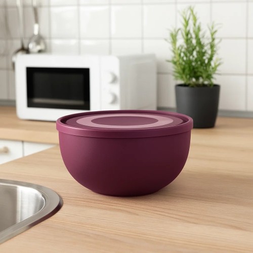 Салатница 2.5 л с крышкой (вишневый)