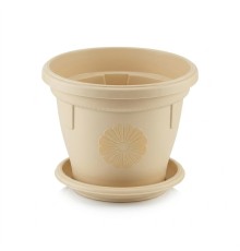 Кашпо Italy 6 л с поддоном бежевое (арт. 431-3)