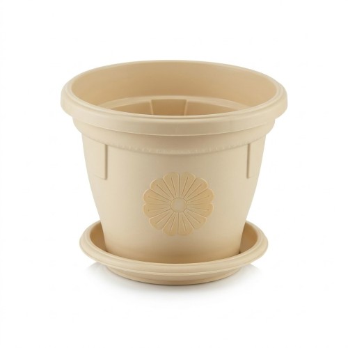 Кашпо "Italy" 6 л с поддоном, бежевый