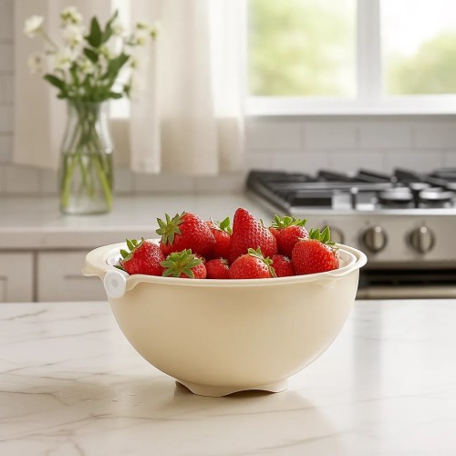 Дуршлаг пластиковый Twist большой слоновая кость