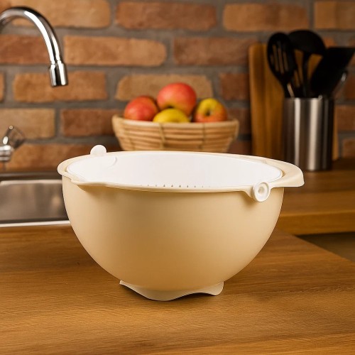 Дуршлаг пластиковый Twist большой слоновая кость