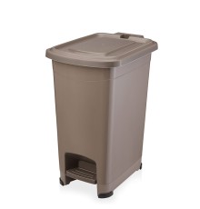 Контейнер для мусора Slim 10 л с педалью (серо-коричневый)