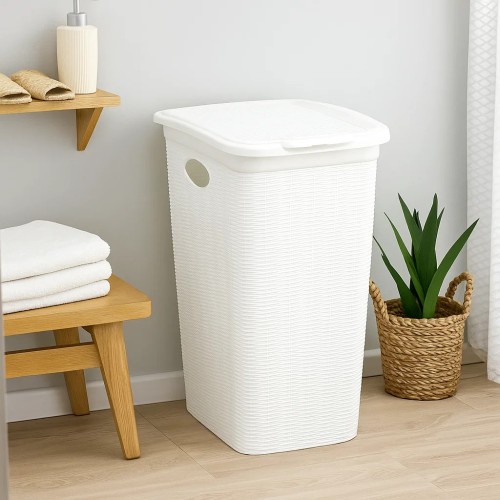Корзина для белья Elegance 36л (белый)