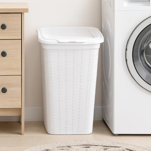 Корзина для белья Elegance 36л (белый)