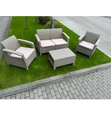 Комплект садовой пластиковой мебели Holiday XL серо-коричневый