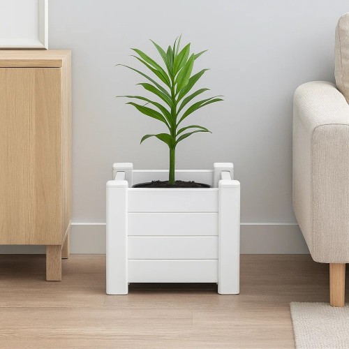 Кашпо Provence квадратное 43 см белый