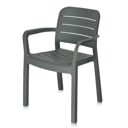 Кресло пластиковое "Палермо Нэо" садовое, графитовое