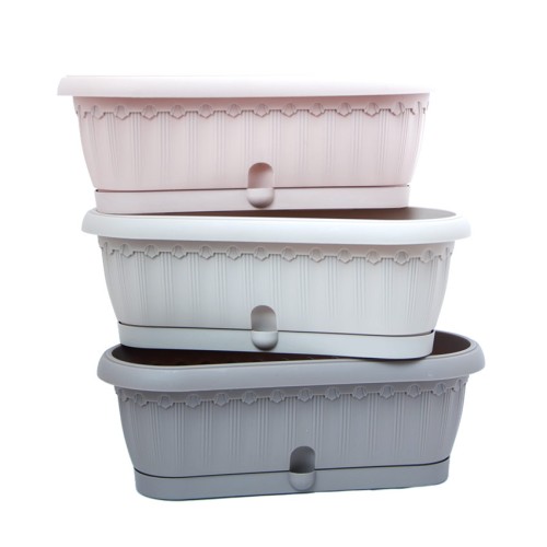 Кашпо Флавия овальное №2 с застегивающимся поддоном, серо-коричневый Кашпо Флавия овальное №2 с застегивающимся поддоном, серо-коричневый