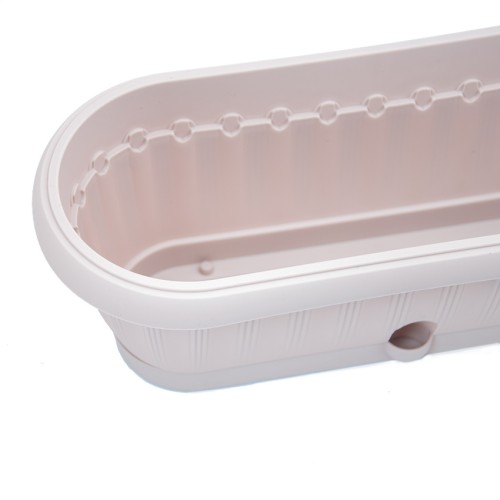 Кашпо Флавия овальное №2 с застегивающимся поддоном, серо-розовый Кашпо Флавия овальное №2 с застегивающимся поддоном, серо-розовый