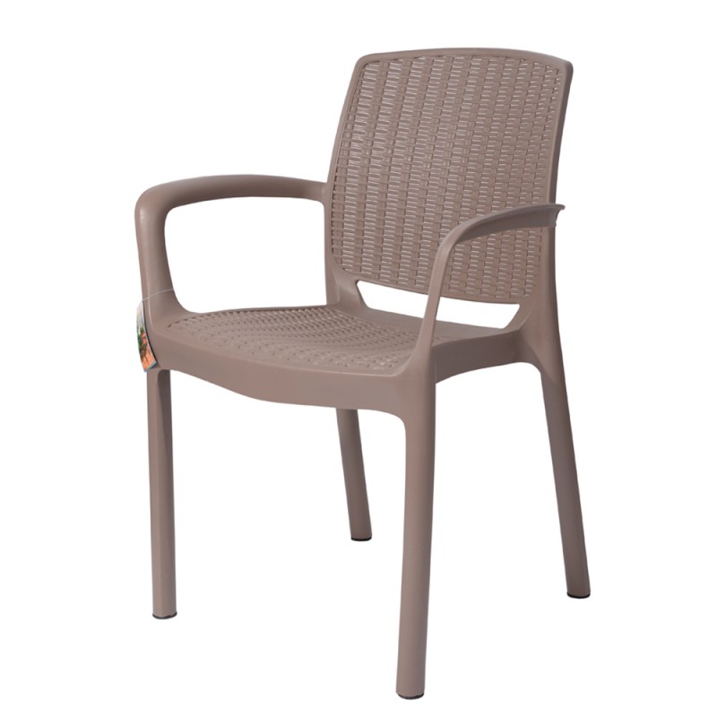 Кресло пластиковое Rodos серо-коричневый