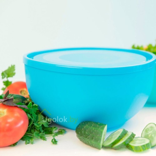 Салатница 2.5 л с крышкой (голубой)