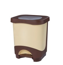 Мусорное ведро с педалью «Бинго» Эльфпласт, 18 л (бежево-коричневое, EP203-1)