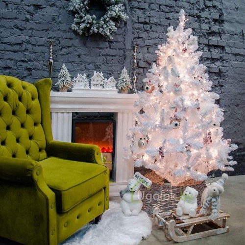 Елка искусственная белая LUX 220 см GrandCity