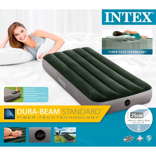 Матрас надувной с насосом Intex Dura-Beam Standard, 191*99*25 см (64761)