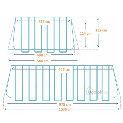 Бассейн Intex Ultra XTR с волейбольной сеткой 975x488x132 см 26378