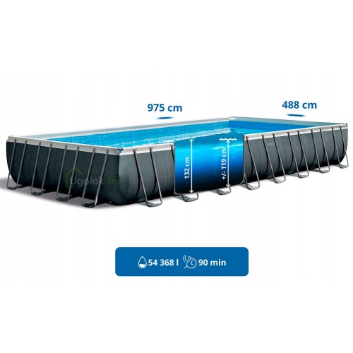 Бассейн Intex Ultra XTR с волейбольной сеткой 975x488x132 см 26378