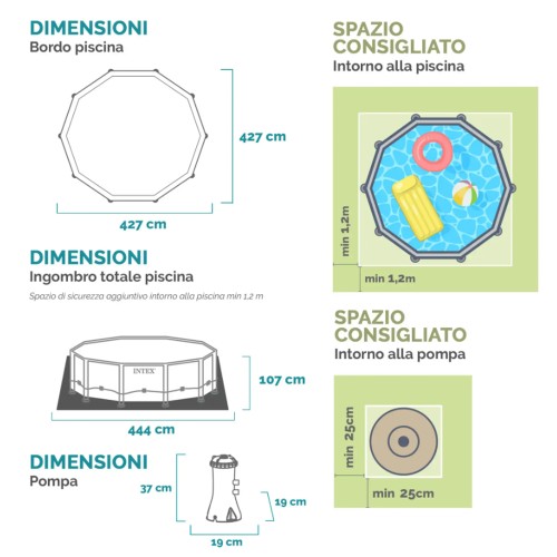 Каркасный бассейн Intex Prism Frame Clearview 26722 (427х107)