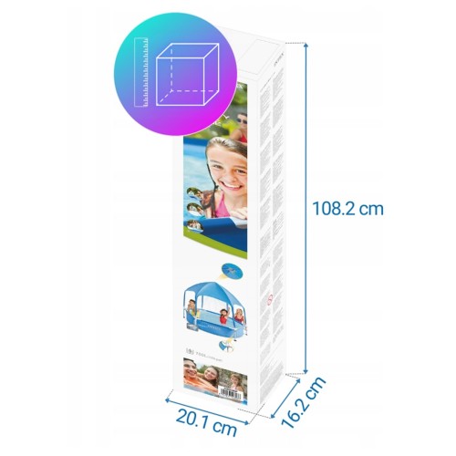 Бассейн каркасный детский Intex Metal Frame с навесом 183x38см (28209NP)