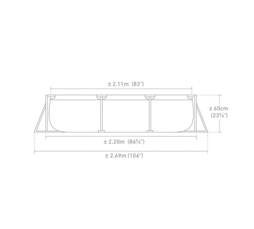 Бассейн каркасный Intex 220x150x60 см (28266) розовый