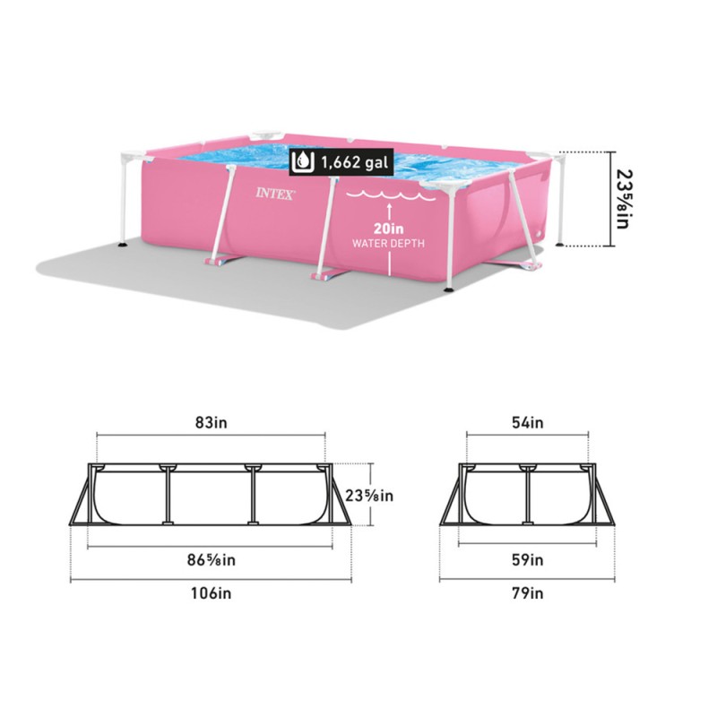 Бассейн каркасный Intex 220x150x60 см (28266) розовый 28266 - фото 5 | Ugolok.by