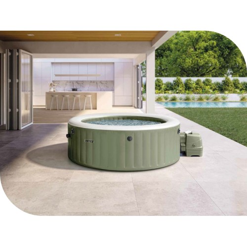 Надувной бассейн-джакузи Intex 216x71 см (28428GN) (оливковый)