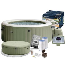 Надувной бассейн-джакузи Intex 216x71 см (28428GN) (оливковый)