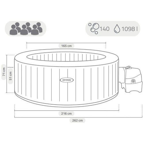 Надувной бассейн-джакузи Intex 216x71 см (28428GN) (оливковый)