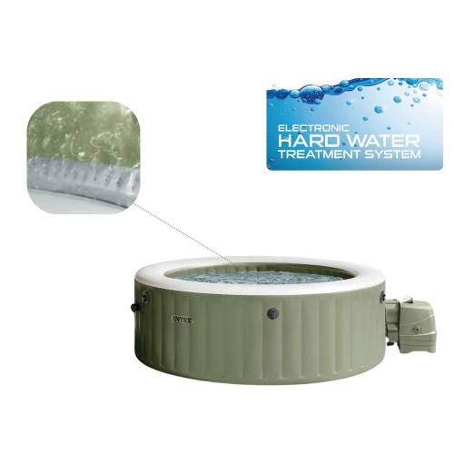 Надувной бассейн-джакузи Intex 216x71 см (28428GN) (оливковый)