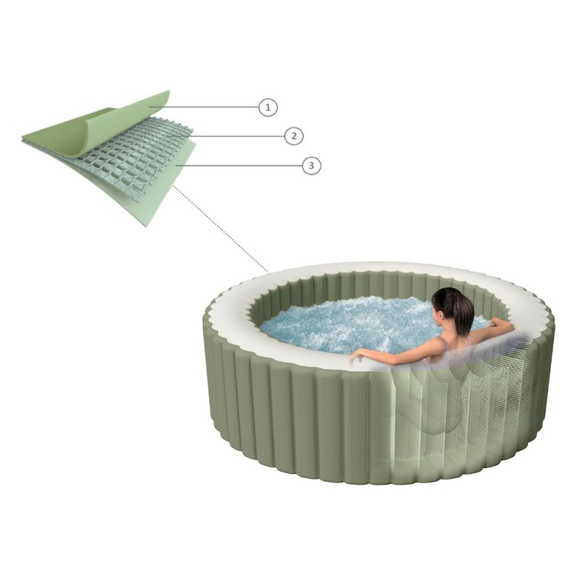 Надувной бассейн-джакузи Intex 216x71 см (28428GN) (оливковый) 28428-1 - фото 6 | Ugolok.by