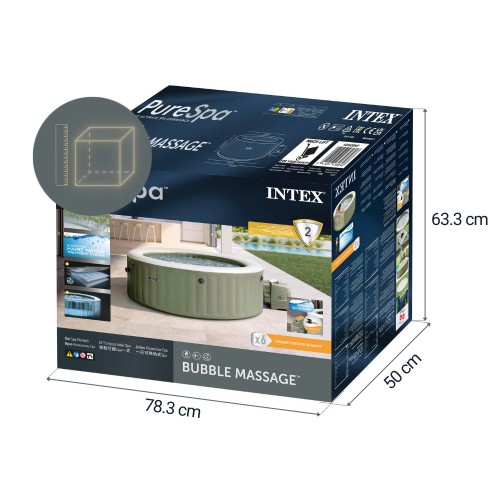 Надувной бассейн-джакузи Intex 216x71 см (28428GN) (оливковый)