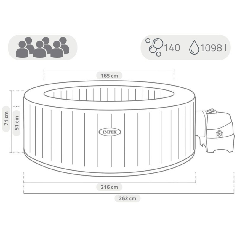 Надувной бассейн-джакузи Intex 216x71 см (28428GN) 28428GN - фото 2 | Ugolok.by