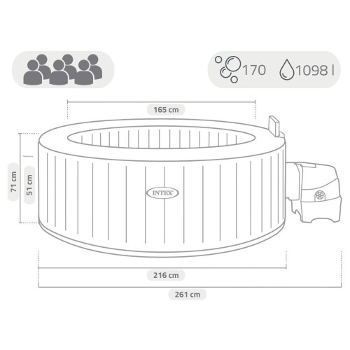 Бассейн-джакузи Intex Greywood Deluxe 216x71 см (28442GN)