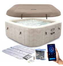 Надувной бассейн джакузи 175x175x71 см PureSpa Chevron Deluxe 4 места Intex 28446
