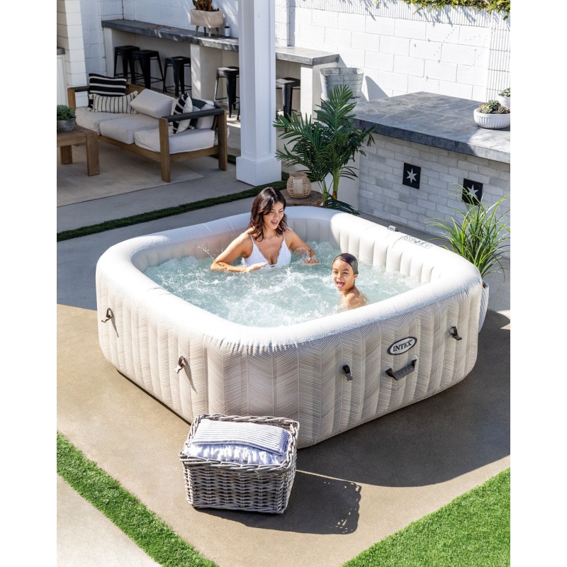 Надувной бассейн джакузи 195x195x71 см PureSpa Chevron Deluxe 6 мест Intex 28472 28472 - фото 3 | Ugolok.by