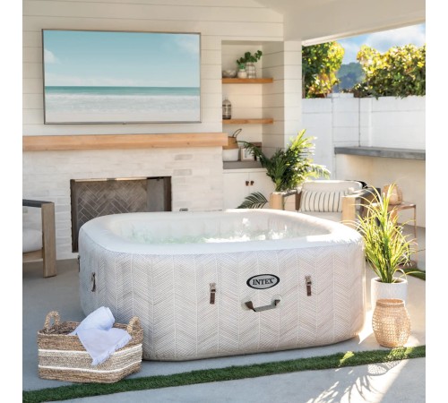 Надувной бассейн-джакузи Intex PureSpa Chevron Deluxe 4 места (175x175x71 см) Надувной бассейн-джакузи Intex PureSpa Chevron Deluxe 4 места (175x175x71 см)