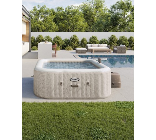 Надувной бассейн-джакузи Intex PureSpa Chevron Deluxe 4 места (175x175x71 см)