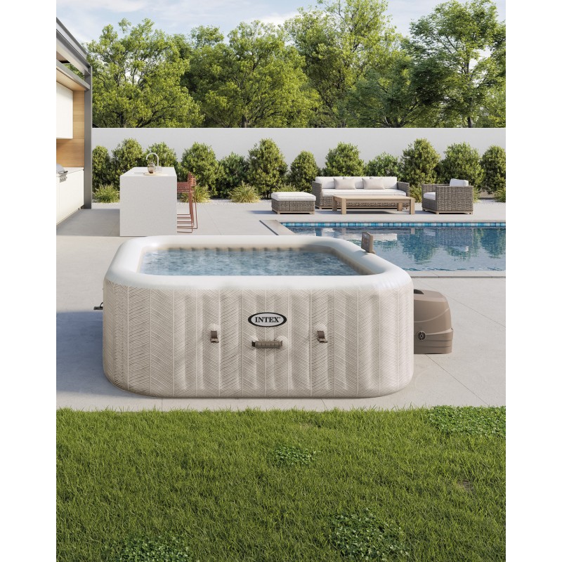 Надувной бассейн джакузи 175x175x71 см PureSpa Chevron Deluxe 4 места Intex 28446 28446 - фото 7 | Ugolok.by