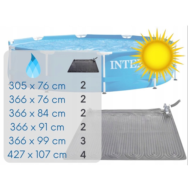 Нагреватель воды для бассейна солнечный Intex 120x120 см (28685) 28685 - фото 9 | Ugolok.by