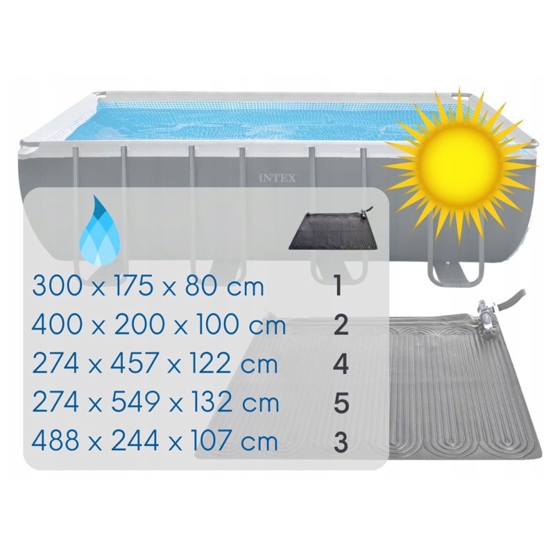 Нагреватель воды для бассейна солнечный Intex 120x120 см (28685) 28685 - фото 11 | Ugolok.by